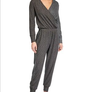 Terez Metallic Colorblock Longsleeve Jumpsuit. M
